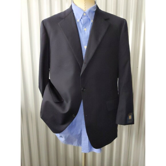NOS Vintage 43R BROOKS BROTHERS Blue Flannel Wool Blazer Sport Coat Jacket - Picture 1 of 6